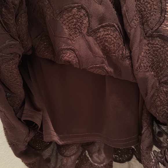 Sue Wong 6 sequined beaded chocolate brown spaghetti strap dress mini low back - Picture 6 of 16